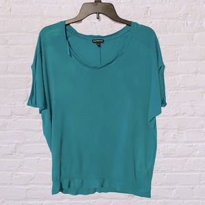 EXPRESS Women’s Teal Oversized Short Sleeve Shirt
